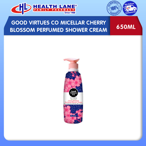 GOOD VIRTUES CO MICELLAR CHERRY BLOSSOM PERFUMED SHOWER KRIM (650ML)
